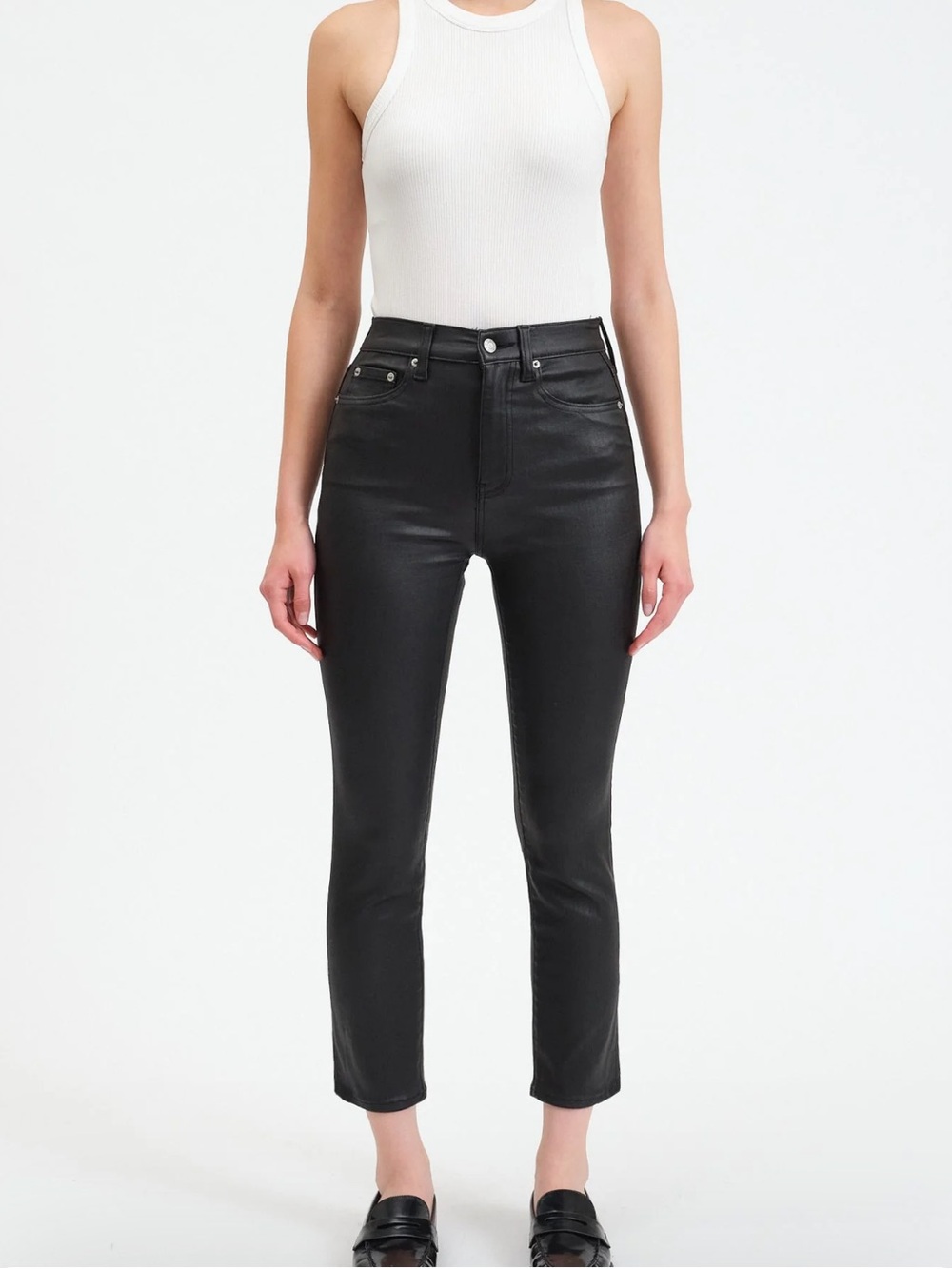 DAZE Daily Driver Cigarette Black Coated Jeans